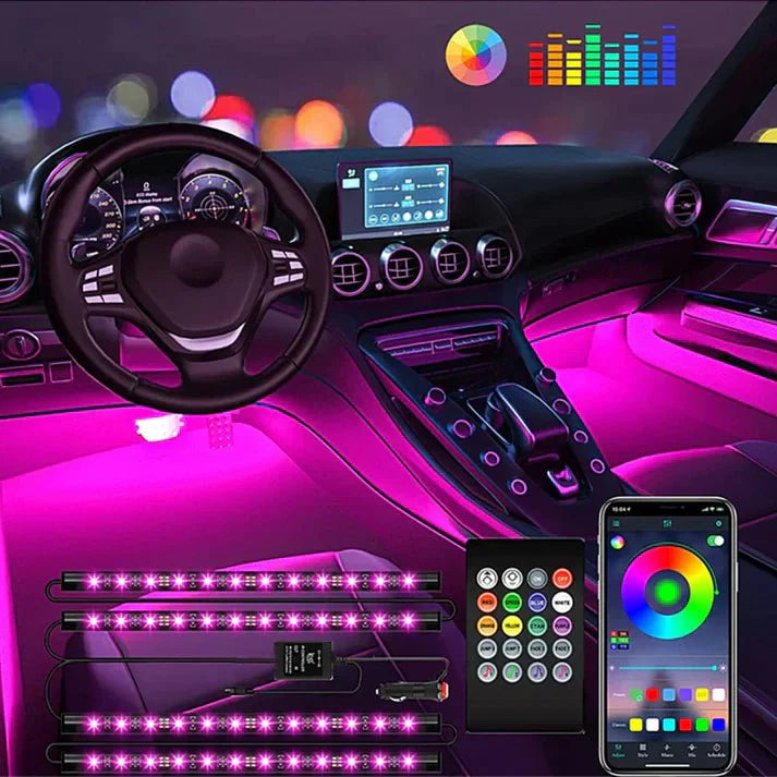 Car&Bikes RGB Atmosphere Light, Foot Light - 4 pcs